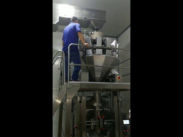 China otomatis makanan ringan cangkir gula bubuk serbuk kacang kacang bubuk mesin vertical packing
